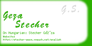 geza stecher business card